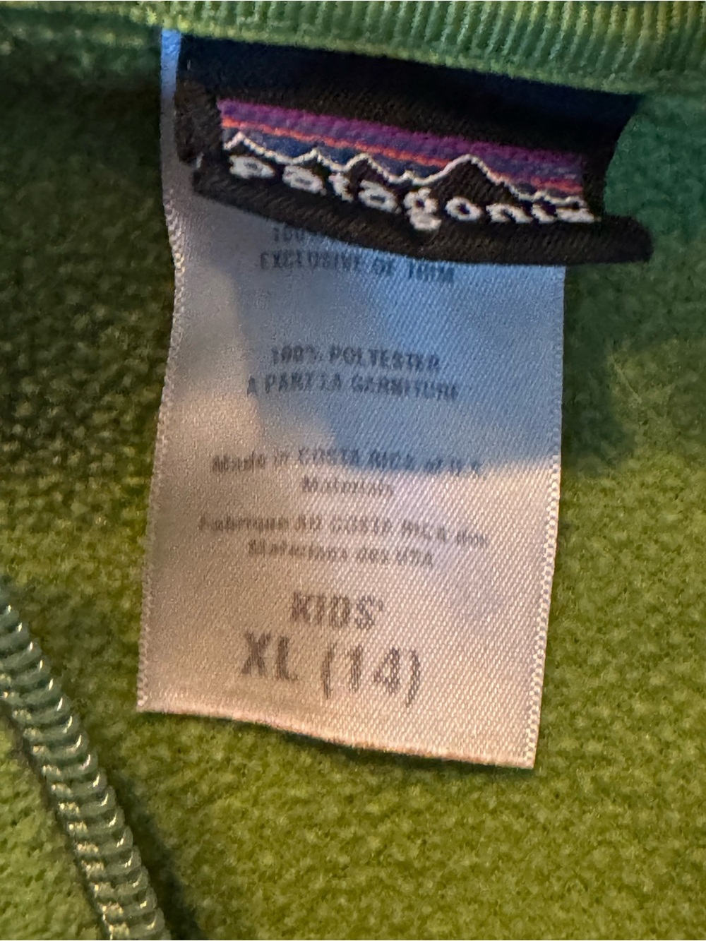 Patagonia Kids Lime Green Full-Zip Fleece Hoodie XL - Picture 6 of 8